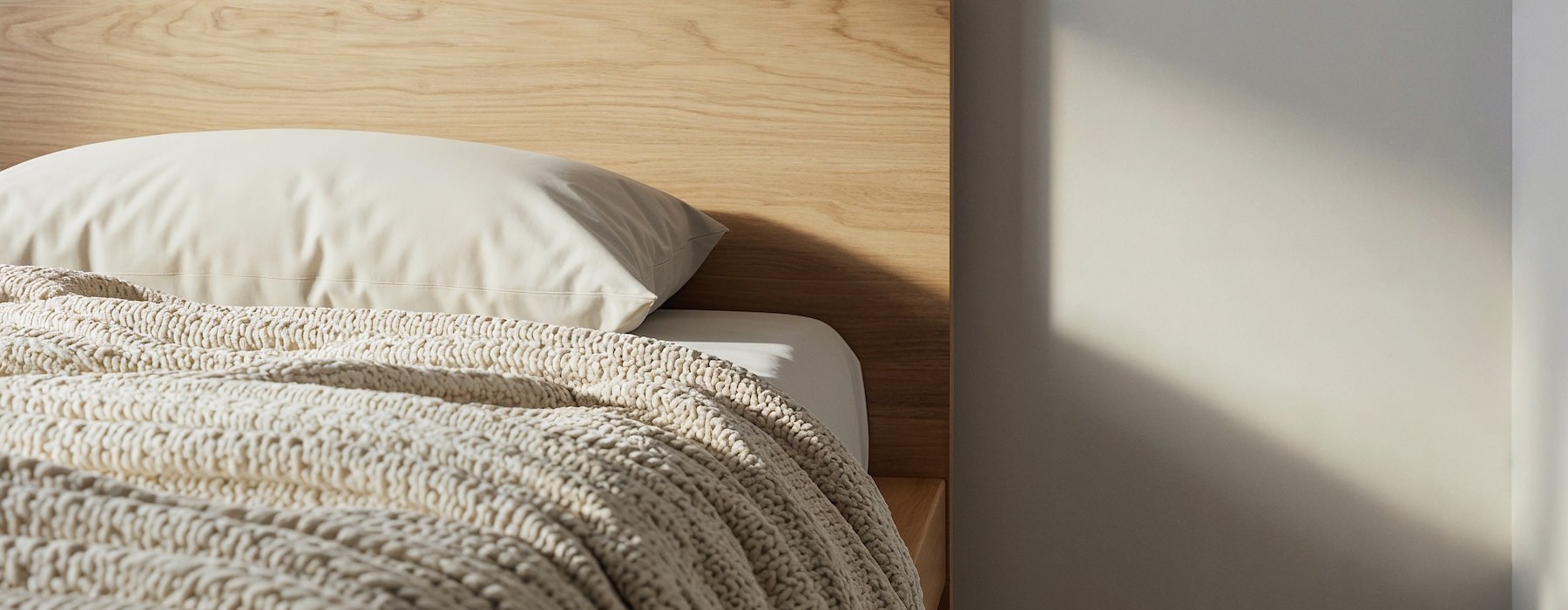 a bed with a pillow